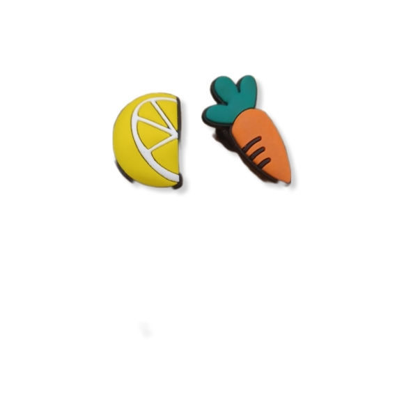 Croc lemon wedge/carrot jibitz shoe charms bundle - Picture 1 of 2